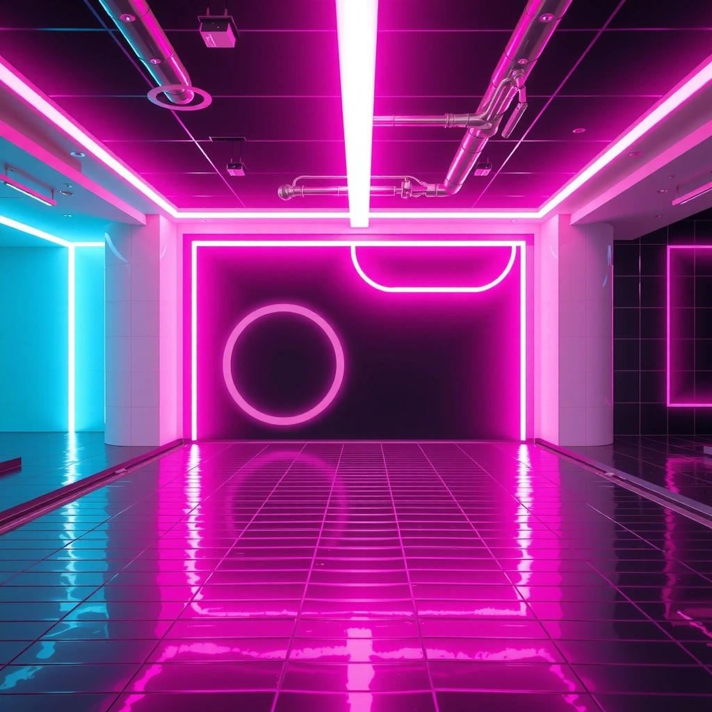 Abstract neon network background